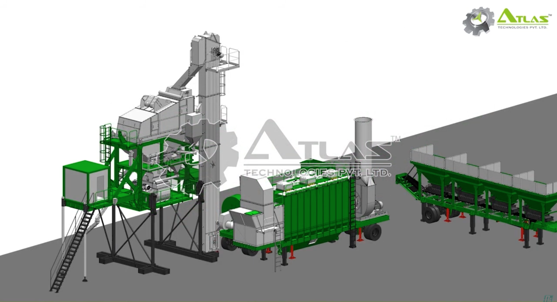 Mobile asphalt mixing plant | 3D installation video | Quick setup